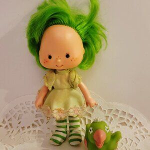 Vintage Lime Chiffon Doll with Parfait Parrot From Strawberry Shortcake